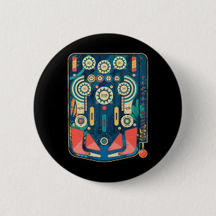 Vintage Retro Pinll Arcade Game Machine  6 Cm Round Badge