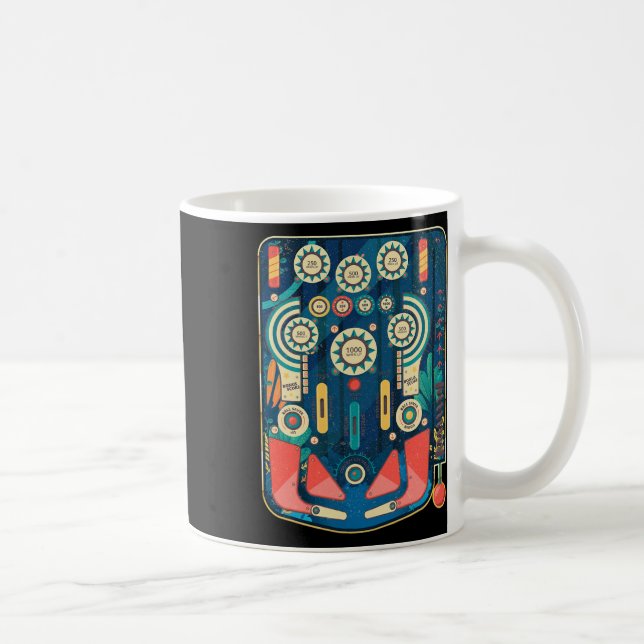 Vintage Retro Pinll Arcade Game Machine  Coffee Mug (Right)