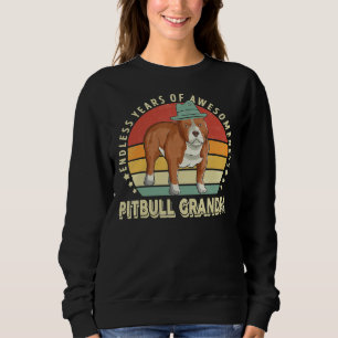 Vintage Retro Pitbull Grandpa Matching Family Dog Sweatshirt