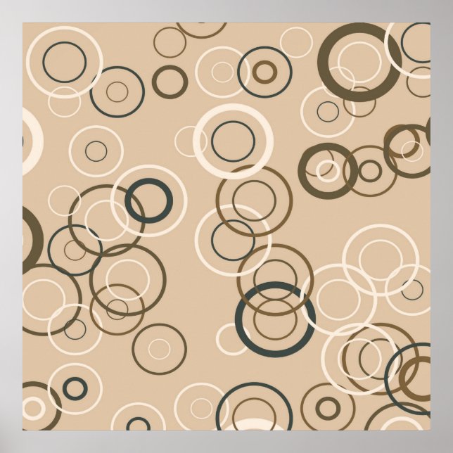 Vintage Retro Pop Squares Abstract Art  2 Poster (Front)