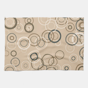 Vintage Retro Pop Squares Abstract Art Tea Towel