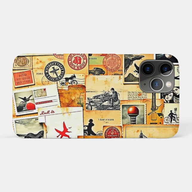 Vintage Retro Postcard Mix Case-Mate iPhone Case (Back (Horizontal))
