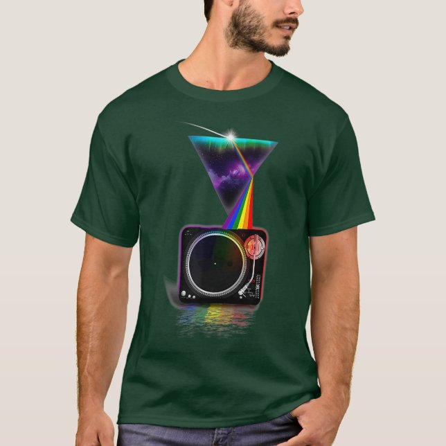 Vintage Retro Prism DJ Decks T-Shirt (Front)
