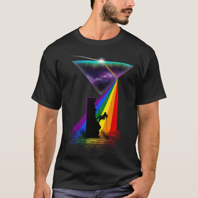 Vintage Retro Prism Rock Climbing T-Shirt (Front)