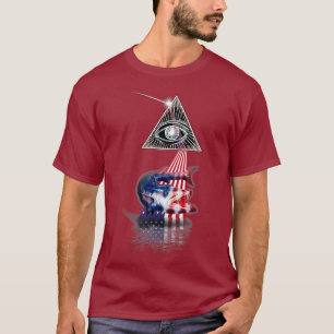 Vintage Retro Prism US Flag Koi Fish T-Shirt