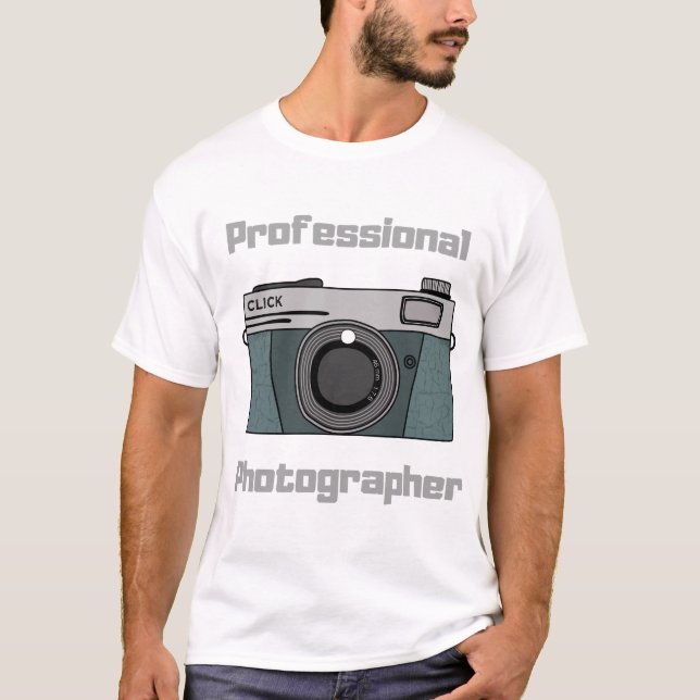 Vintage Retro Professional Photographer Camera T-Shirt (Front)