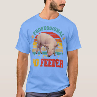 Vintage Retro Professional Pig Feeder Funny Farmer T-Shirt