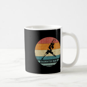 Vintage Retro Proud Badminton Mum Silhouette Sunse Coffee Mug