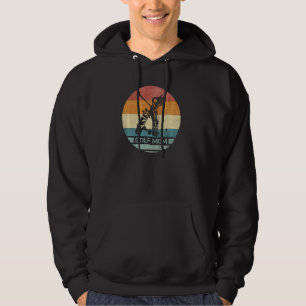 Vintage Retro Proud Golf Player Mum Sunset Silhoue Hoodie