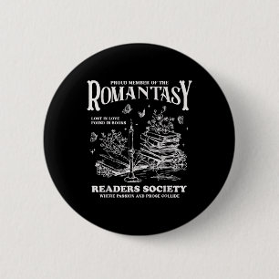 Vintage Retro Proud Member Of The Romantasy Reader 6 Cm Round Badge