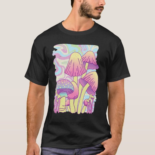 Vintage Retro Psychedelic Mushroom Trippy Hippie T-Shirt (Front)