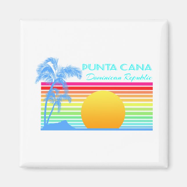 Vintage Retro Punta Cana Magnet (Front)