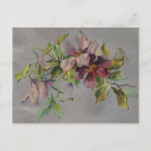 Vintage Retro Purple Iris Postcard