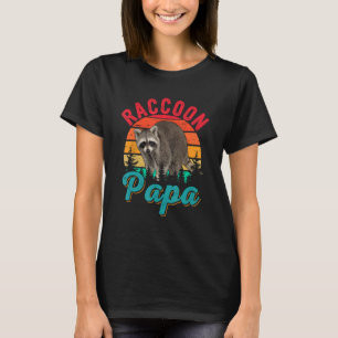 Vintage Retro Raccoon Papa Costume Raccoon Famil T-Shirt