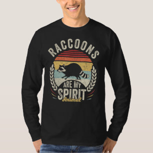 Vintage Retro Raccoons Are My Spirit Animal Raccoo T-Shirt