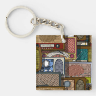 Vintage Retro Radio Mid-Century Antique Key Ring