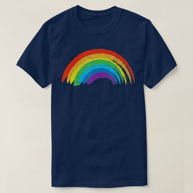 Vintage Retro Rainbow Classic Distressed Design  T-Shirt (Design Front)