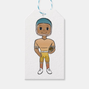 vintage retro rainbow football player ombre gift tags