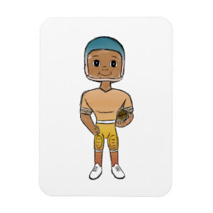 vintage retro rainbow football player ombre magnet