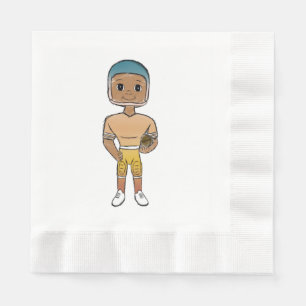vintage retro rainbow football player ombre napkin
