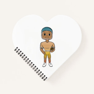 vintage retro rainbow football player ombre notebook