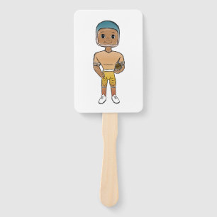 vintage retro rainbow football player ombre  t hand fan