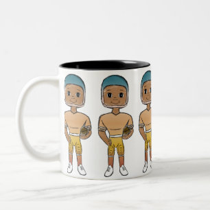 vintage retro rainbow football player ombre Two-Tone coffee mug