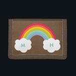 Vintage Retro Rainbow Monogram Trifold Wallet<br><div class="desc">great for men,  women and children; two initials with editable background colour and fonts</div>