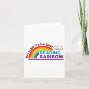 Vintage Retro Rainbow Take A Look Its In A Book Re Card