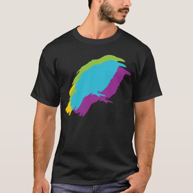 Vintage Retro Raven Bird Tee (Front)