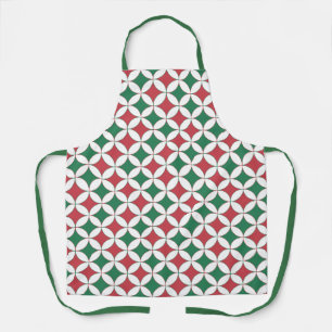 Vintage Retro Red and Green Square Plaid Apron