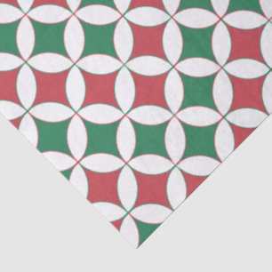 Vintage Retro Red and Green Square Plaid Tissue Paper