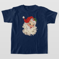 Vintage Retro Red Santa Unisex Kids T-Shirt
