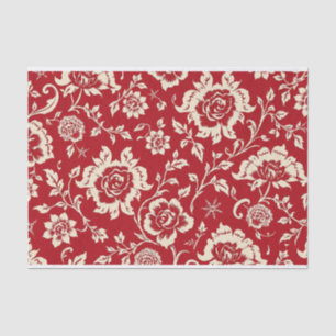 Vintage Retro Red toile de jouy Tissue Paper