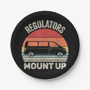 Vintage Retro Regulators Mount Up Funny Mum Paper Plate
