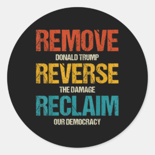 Vintage Retro Remove Reverse Reclaim Protest Classic Round Sticker