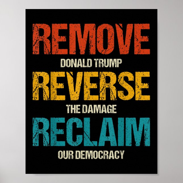 Vintage Retro Remove Reverse Reclaim Protest  Poster (Front)