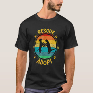 Vintage Retro Rescue Adopt Animals Rescuer Dog Ca T-Shirt