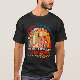 Vintage Retro Retired Dog Groomer Definition Only T-Shirt
