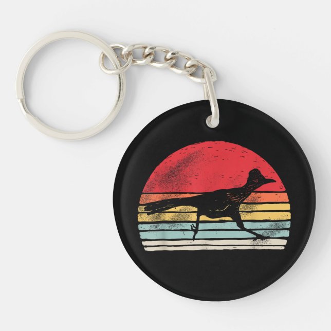 Vintage Retro Roadrunner Animal Lover Gift Key Ring (Front)