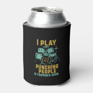 Vintage Retro Rock Band Drummer I Play Drum Can Cooler