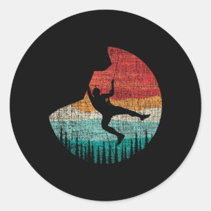 Vintage Retro Rock Climber And Rock Climbing  Classic Round Sticker