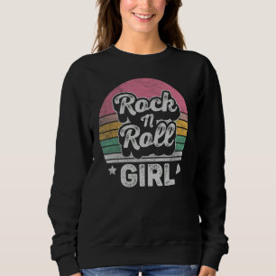 Vintage Retro Rock N Roll Girl Sweatshirt