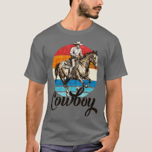 Vintage Retro Rodeo Cowboy Horseback Riding Equest T-Shirt