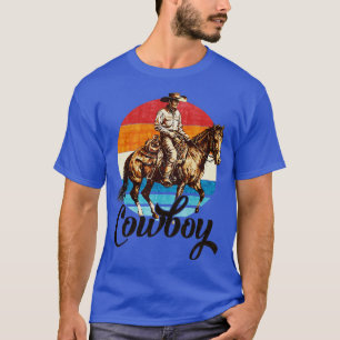 Vintage Retro Rodeo Cowboy Horseback Riding Equest T-Shirt