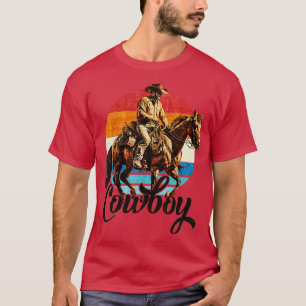 Vintage Retro Rodeo Cowboy Horseback Riding Equest T-Shirt