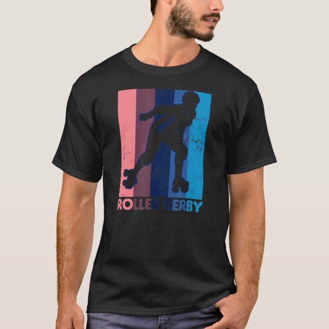 Vintage Retro Roller Derby T-Shirt (Front)