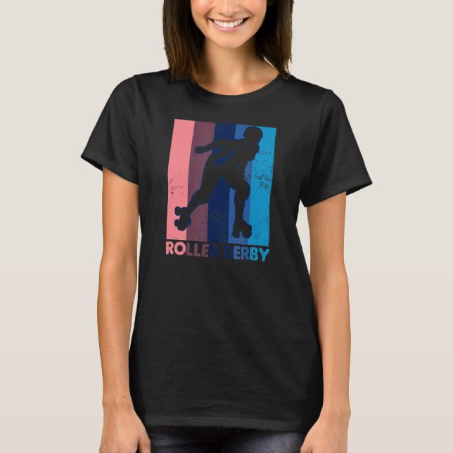 Vintage Retro Roller Derby T-Shirt (Front)