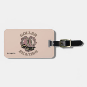 Vintage Retro Roller Skating Love Skater Gift Luggage Tag