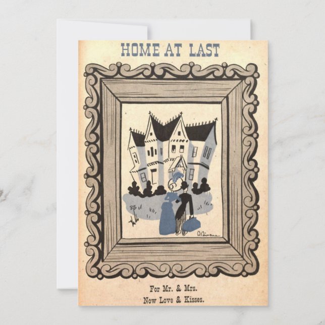 Vintage Retro Romantic Old Ancient Rustic Wedding Invitation (Back)